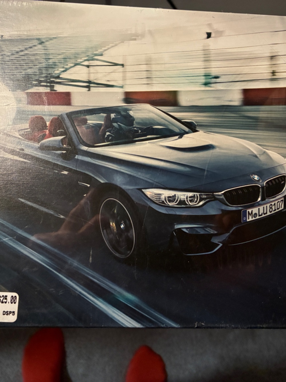 BMW Silver Convertible with Red Interior Poster